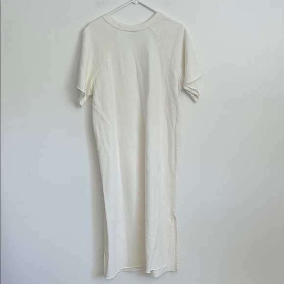 Cream Short Sleeve Sweatshirt Dress - Picture 3 of 4